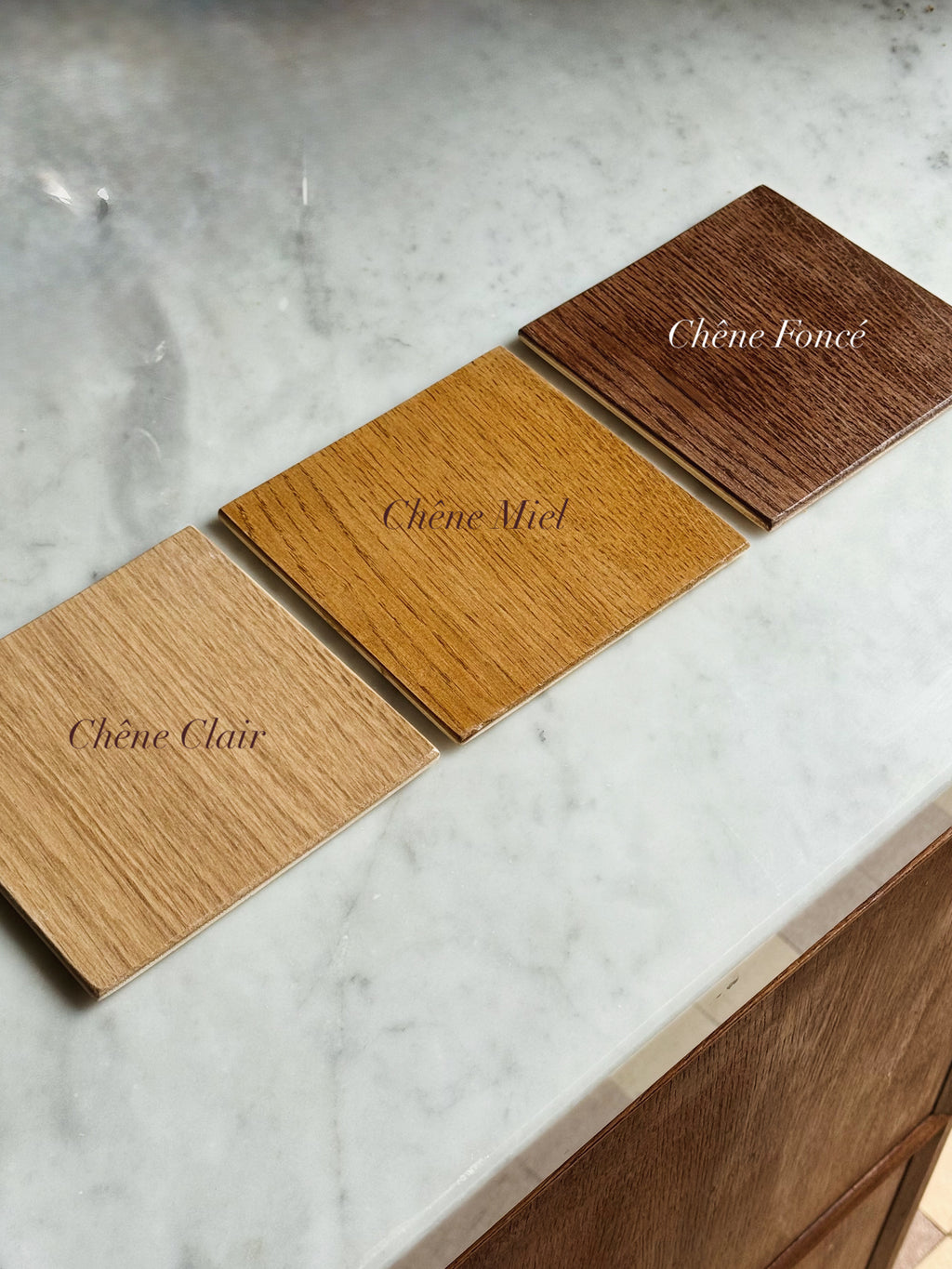 Pack 3 échantillons : Chêne naturel, miel & foncé